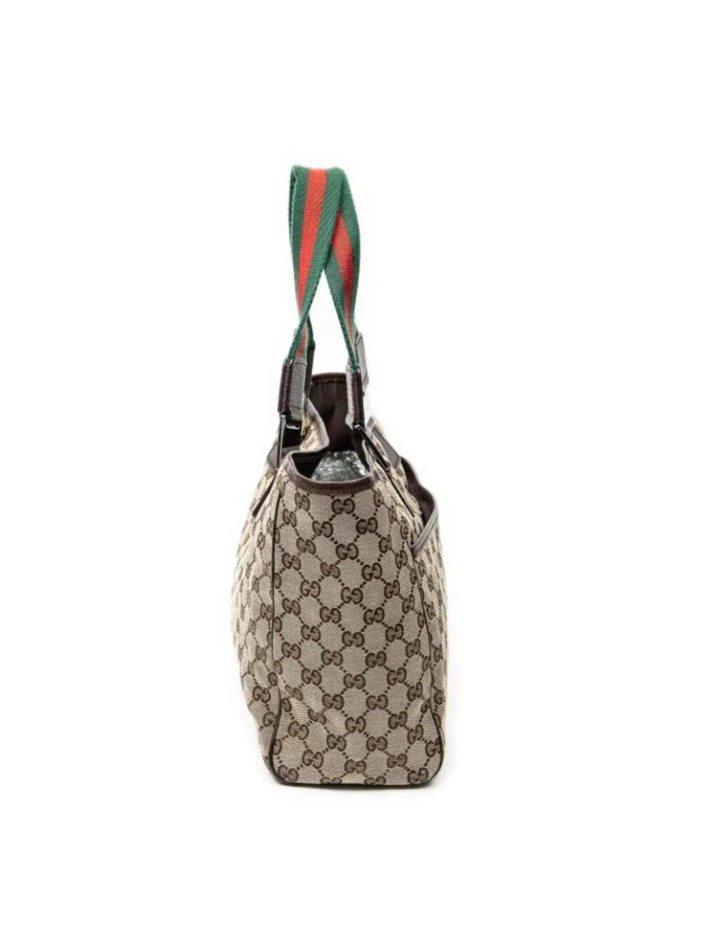Gucci Web Medium Pop Tote Brown Beige GG Canvas